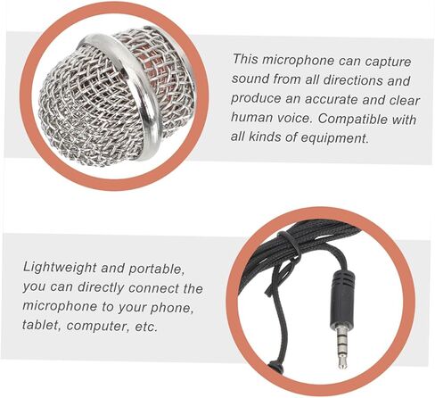 Toyvian 2sets Miniature Microphone for Singing Supplies Portable Handheld Microphone for Computer and Tablet High-Definition Sound Quality Design Easy to Use for Recording and Vlogging in Saudi Arabia