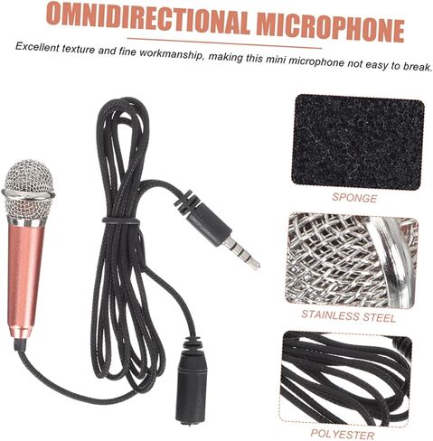 Toyvian 2sets Miniature Microphone for Singing Supplies Portable Handheld Microphone for Computer and Tablet High-Definition Sound Quality Design Easy to Use for Recording and Vlogging in Saudi Arabia