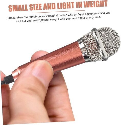 Toyvian 2sets Miniature Microphone for Singing Supplies Portable Handheld Microphone for Computer and Tablet High-Definition Sound Quality Design Easy to Use for Recording and Vlogging in Saudi Arabia