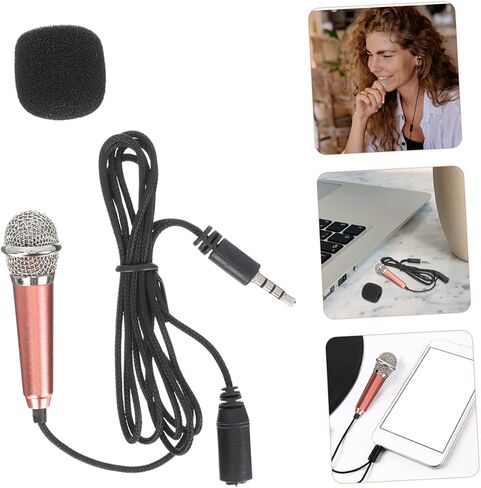 Toyvian 2sets Miniature Microphone for Singing Supplies Portable Handheld Microphone for Computer and Tablet High-Definition Sound Quality Design Easy to Use for Recording and Vlogging in Saudi Arabia