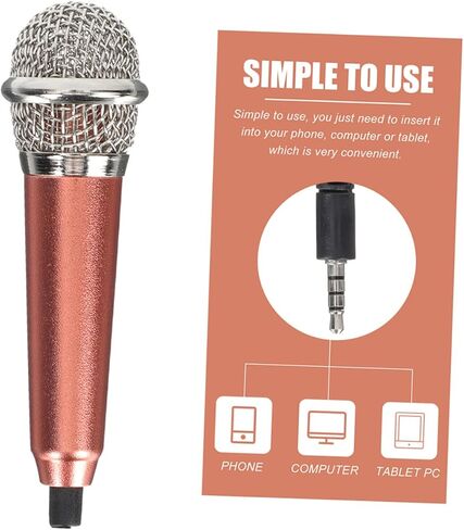 Toyvian 2sets Miniature Microphone for Singing Supplies Portable Handheld Microphone for Computer and Tablet High-Definition Sound Quality Design Easy to Use for Recording and Vlogging in Saudi Arabia