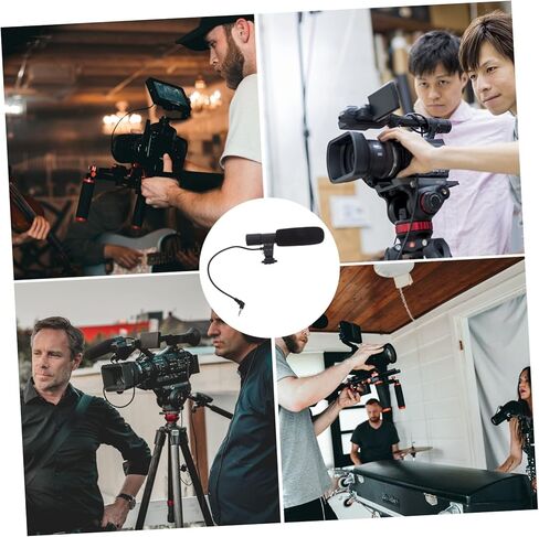 ميكروفون كاميرا jojofuny DSLR، أنبوب صوت محمول خفيف الوزن للكاميرات الرقمية، ميكروفون تسجيل عالي الحساسية لمدونات الفيديو والمقابلات، تصميم متين لـ in Kuwait