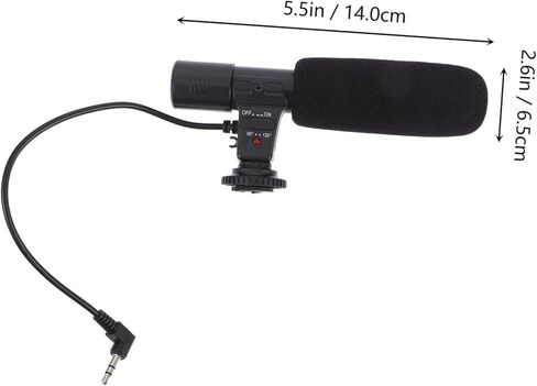 ميكروفون كاميرا jojofuny DSLR، أنبوب صوت محمول خفيف الوزن للكاميرات الرقمية، ميكروفون تسجيل عالي الحساسية لمدونات الفيديو والمقابلات، تصميم متين لـ in Kuwait