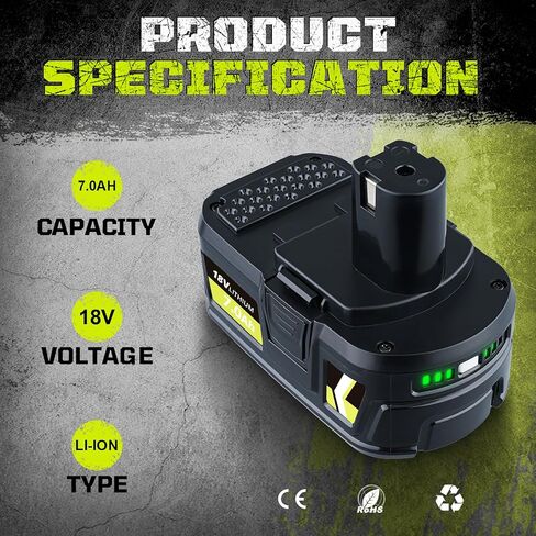 2 حزمة 7.0Ah P108 18V استبدال لبطارية ليثيوم Ryobi 18V P102 P103 P105 P107 P108 P109 متوافقة مع أدوات بطارية Ryobi اللاسلكية in Saudi Arabia