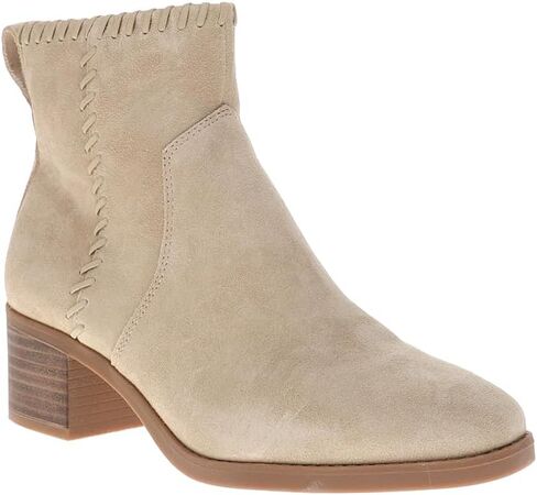 TOMS Womens Delilah Zippered Casual Boots Ankle Low Heel 1-2" - Beige in Saudi Arabia