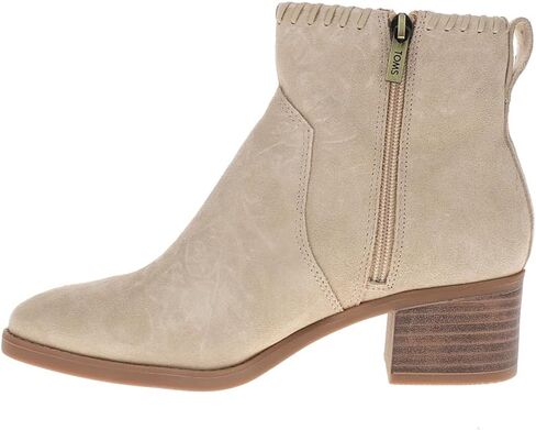 TOMS Womens Delilah Zippered Casual Boots Ankle Low Heel 1-2" - Beige in Saudi Arabia