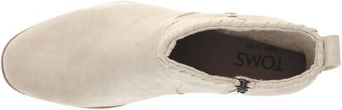 TOMS Womens Delilah Zippered Casual Boots Ankle Low Heel 1-2" - Beige in Saudi Arabia