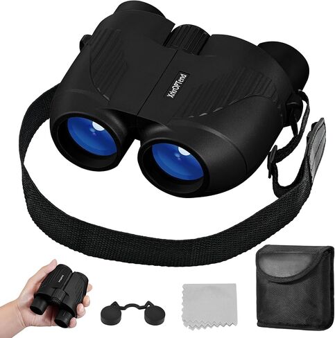 20X25 Compact High Powered Binoculars for Adults & Kids 8-12 | BAK4 FMC Lens Mini Folding Travel Binoculars | Easy Focus, Waterproof for Bird Watching, Cruise, Concert, Hiking (Black) in Saudi Arabia