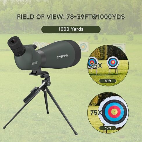 SVBONY SV28 100mm Angled Spotting Scope Bundle with SVBONY SA402 Tripod for Bird Watching, Target Shooting, Wildlife Viewing in Saudi Arabia