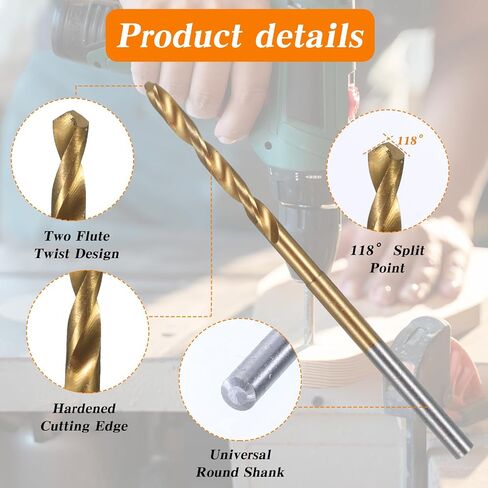 Mini Twist Drill Bit Set, 10Pcs 0.6mm-2.2mm, HSS 2.35mm Micro Drill Bits Set Shank Titanium Coated Tiny Drilling Bits Hole Drilling Tool for DIY, Wood, Jewelry in Saudi Arabia