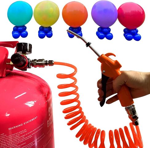 Reducing Valve for Single Gauge Low Pressure Helium Tanks With Adjustable Pressure, Leak-Free Gun + Hose in Saudi Arabia
