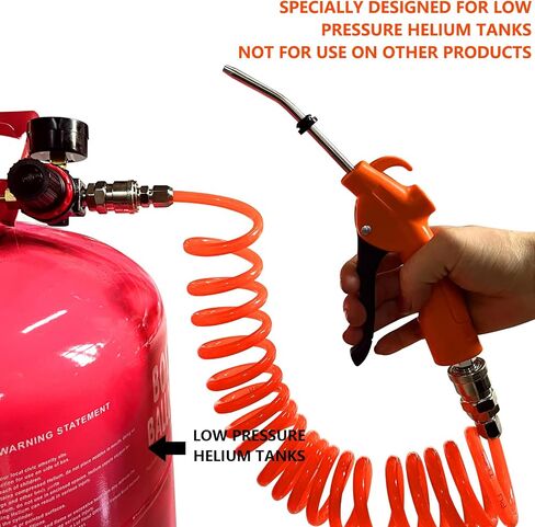 Reducing Valve for Single Gauge Low Pressure Helium Tanks With Adjustable Pressure, Leak-Free Gun + Hose in Saudi Arabia