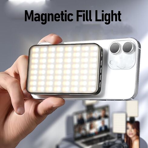 Sanpyl Magnetic Video Conference Lighting - 360 Flexible Clip on Fill Light with 10 Brightness Levels - 2000mAh Long Lasting Battery for Webcam, Phone, Laptop in Kuwait