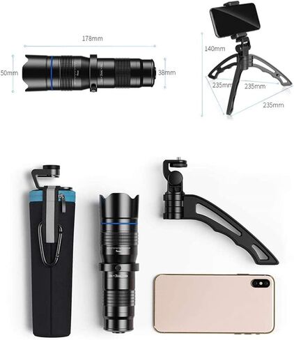 Telescopes for Adults Astronomy, High Power Outdoor HD Monocular Telescopes, 20-40X Zoom Monocular Telescope with Tripod and Clip, Multi-Coated BAK4 Super Telephoto Binoculars for Most Smartphone in Saudi Arabia