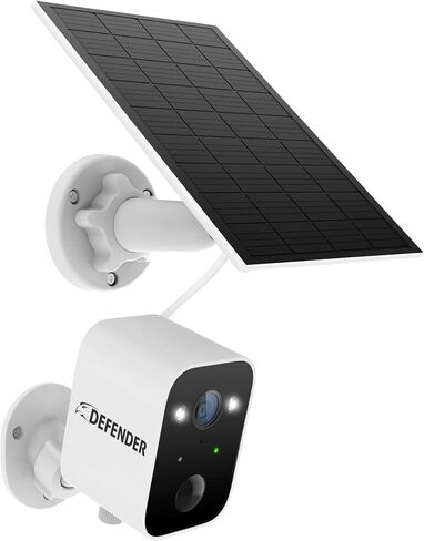 كاميرا مراقبة خارجية لاسلكية من Defender تعمل بالطاقة الشمسية بدقة 4K/8 ميجابكسل AI Everwatch، 3 عبوات، تعمل بالبطارية، تتبع الذكاء الاصطناعي، رؤية ليلية ملونة، أضواء كاشفة/صافرة إنذار، تصنيف IP66، محادثة ثنائية الاتجاه، بدون رسوم شهرية in Saudi Arabia