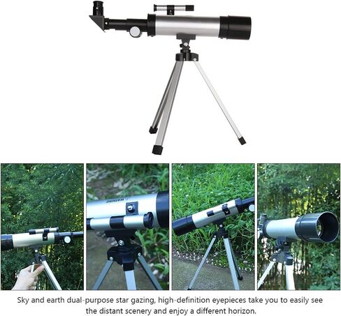 TEHAUX 360mm/50mm تلسكوب فلكي عالي التكبير للأطفال المبتدئين مع حامل ثلاثي القوائم SR4mm وعدسات H20mm لمشاهدة النجوم واستكشاف القمر in Saudi Arabia