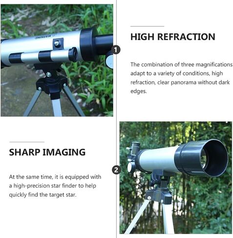 TEHAUX 360mm/50mm تلسكوب فلكي عالي التكبير للأطفال المبتدئين مع حامل ثلاثي القوائم SR4mm وعدسات H20mm لمشاهدة النجوم واستكشاف القمر in Saudi Arabia