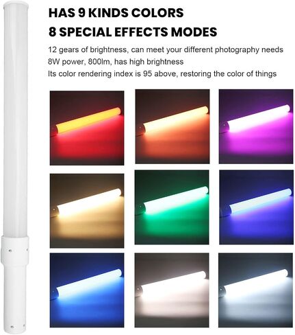 ضوء تعبئة محمول، ABS PC 8W 2600mah 8 أوضاع تأثيرات خاصة ملء الضوء، 12 مستوى سطوع RGB ضوء تصوير قابل لإعادة الشحن لمدونات الفيديو in Saudi Arabia