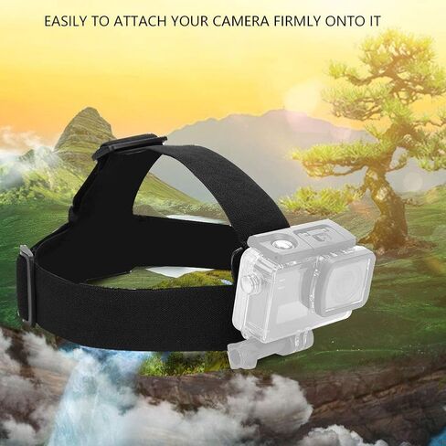 Adjustable Elastic Headband Head Strap Belt Mount Camera Accessory for Action Sport, Nylon Strap, Easy Installation Tools in Saudi Arabia