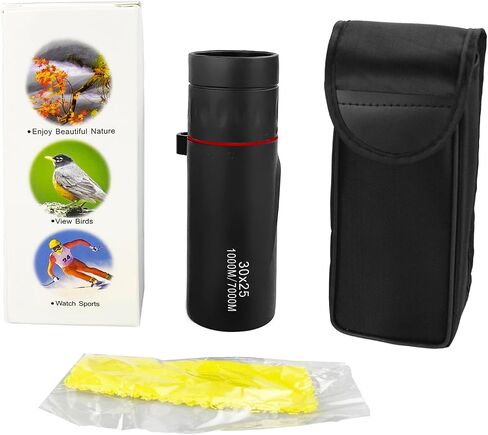 30x25 Mini Monocular Pockets Monocular Handheld Telescope with Carrying Bag for Hiking Camping Wildlife Observation Moon Sports Game Concert Watching in Saudi Arabia