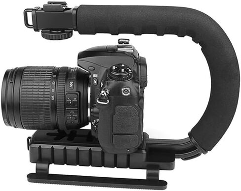 NUOBESTY U Shape Bracket Handle Grip Stabilizer for Camera Grip for Comfort Skid Pads for Stability Moveable Screw Three Hot for Microphones and Accessories in Saudi Arabia