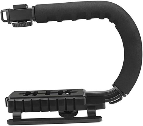 STOBOK U Shape Bracket Handle Grip Stabilizer for Camera Compact Stabilizer Handle Skid Design Three Hot Shoe Mounts for Microphones and Accessories in Saudi Arabia
