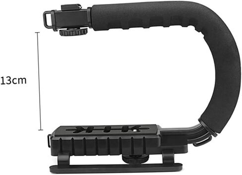 STOBOK U Shape Bracket Handle Grip Stabilizer for Camera Compact Stabilizer Handle Skid Design Three Hot Shoe Mounts for Microphones and Accessories in Saudi Arabia