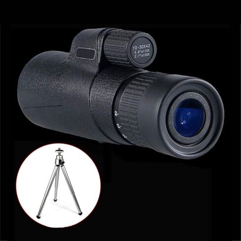 Adults Astronomy, High Power 10-30x42 Monocular Telescope, HD Zoom BAK4 Prism Lens Monocular Telescope Compact with Life Waterproof Monocular with Smartphone Adapter and Tripod in Saudi Arabia