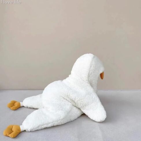 TOPINCN Baby Onesie White Goose لطيف دافئ عملي من الصوف والبوليستر بذلة صديقة للبشرة للأطفال حديثي الولادة من الصوف لفصل الشتاء in Kuwait