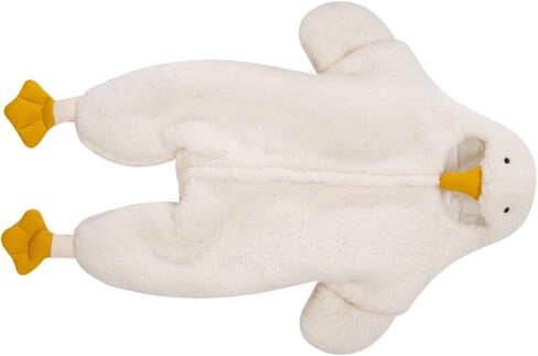 TOPINCN Baby Onesie White Goose لطيف دافئ عملي من الصوف والبوليستر بذلة صديقة للبشرة للأطفال حديثي الولادة من الصوف لفصل الشتاء in Kuwait