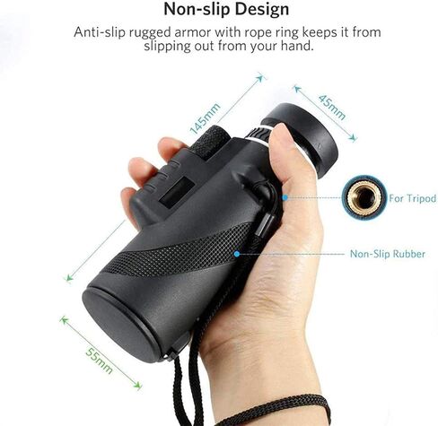 Telescopes for Adults Astronomy, High Power 40×60 High BAK-4 HD Monocular with Smartphone Holder & Tripod, Zoom Telescope Waterproof, Low Light Scope for Birdwatching Camping in Saudi Arabia