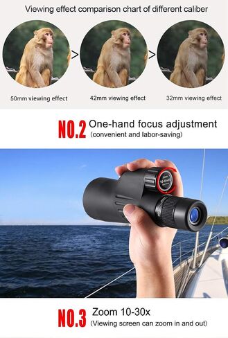 Telescopes for Adults Astronomy, High Power Waterproof Monocular Telescopes, High Power HD Monocular with BAK4 Prism Rotating Eye Cups for Bird Watching Wildlife Camping in Saudi Arabia