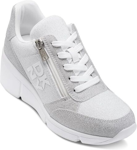 DKNY Women's Sorvino Lace Up Wedge Sneaker with Side Zipper in Saudi Arabia