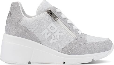 DKNY Women's Sorvino Lace Up Wedge Sneaker with Side Zipper in Saudi Arabia