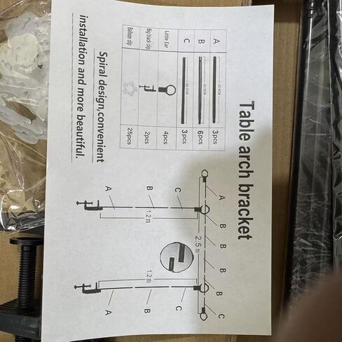 حامل قضيب فوق الطاولة - إطار قابل للتعديل بطول 46-82 بوصة | حامل قضيب لافتة عيد الميلاد على سطح الطاولة - لحفلات الزفاف وأعياد الميلاد وعطلات استوديو جارلاند بالون لالتقاط الصور ومدخل تقديم الطعام in Kuwait