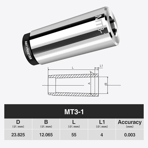 Morse Taper Drill Sleeve Adapter MT2-MT1 For Lathe Milling AM19A in Saudi Arabia