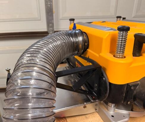 Dust Hose Bracket for DeWalt 735 Planer | Compatible with 2.5 & 4 Inch Hoses | Side Mount Attachment | Keeps Workspace Clear | Easy Installation (4 inch Hose) in Saudi Arabia