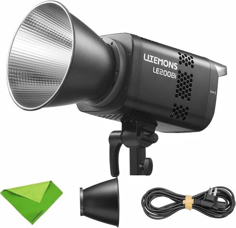 Godox LE200BI Black LE200 Bi LITEMONS Bi-Color LED Light, 220W 2800K~6500K, CRI ≈98 TLCI≈98, 11 FX Effects, 57700Lux@1M, Bowens Mount Photography Continuous Light, Support DMX/RDM Bluetooth Control in Saudi Arabia