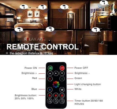 LED Spotlight, Battery Powered Picture Lights, Uplighting Indoor, Puck Lights with Remote, Color Changing Small Spotlights, Picture Light for Wall Display Dartboard Painting-RGB in Saudi Arabia