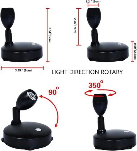 LED Spotlight, Battery Powered Picture Lights, Uplighting Indoor, Puck Lights with Remote, Color Changing Small Spotlights, Picture Light for Wall Display Dartboard Painting-RGB in Saudi Arabia