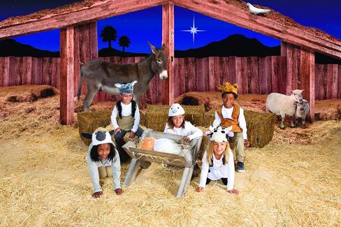 9 Ft. x 6 Ft. Nativity Stable Scene with Animals Plastic Backdrop - 3 Piece Make The Full Backdrop - Great for Nativity and Christmas Plays and Pageants in Saudi Arabia