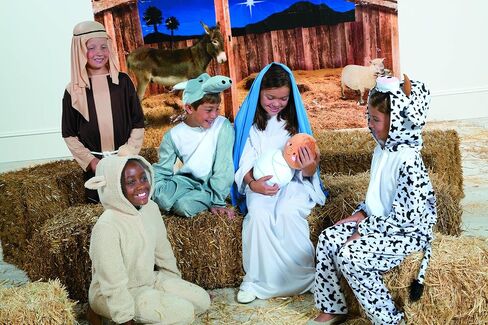 9 Ft. x 6 Ft. Nativity Stable Scene with Animals Plastic Backdrop - 3 Piece Make The Full Backdrop - Great for Nativity and Christmas Plays and Pageants in Saudi Arabia