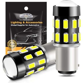 LIGHSTA 1157 LED Bulbs, 1200 Lumens, Xenon White, 5630 Chip, 2057 2357 7528 1157A BAY15D, 360 Beam Angle, 30,000+ Hours Lifespan, Non-Polarity, Plug and Play