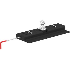 CURT 60615 Double Lock Gooseneck Hitch with 2-5/16-Inch Flip-and-Store Ball, 30,000 lbs, Carbide Black Powder Coat