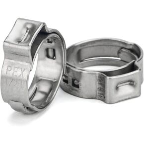 iCrimp 1/2-Inch PEX Stainless Steel Clamp Cinch Rings Crimp Pinch for ASTM F2098,50PCS