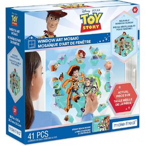Make It Real Disney: Window Art Mosaic - Frozen - 41 pcs, Reusable Window Puzzle Clings, Creates a 10.5 x 9.5 Image, Kids Ages 6+