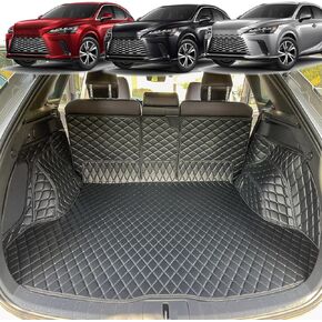 7DEEKEI Cargo Mat for 2023-2024 Lexus RX350 RX350H RX450H RX500H Trunk Mat and Rear Backrest Mat Cargo Liners All Weather Anti-Slip