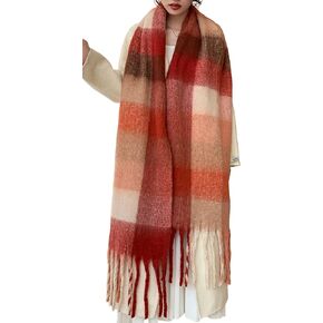 Wander Agio Winter Women Warm Scarf Long Shawl Large Scarves Cold Weather Thick Blanket Scarfs Colorful Plaid