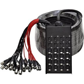 Seismic Audio Speakers 16 Channel Low Profile XLR Send Circuit Board Snake Cable, XLR Splitter Cable, 100 Feet