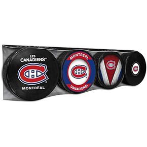 Montreal Canadiens Officially Licensed 4-Pack Hockey Puck Collection